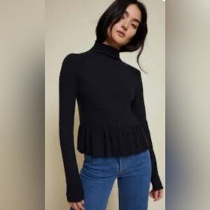 Nation LTD Raya Peplum Turtleneck